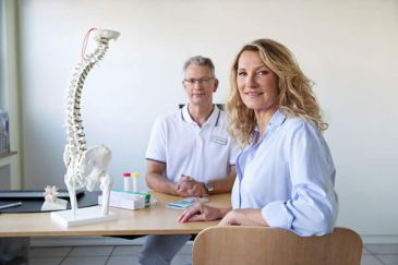 Heike Henkel und Dr. Kelter im Gespräch